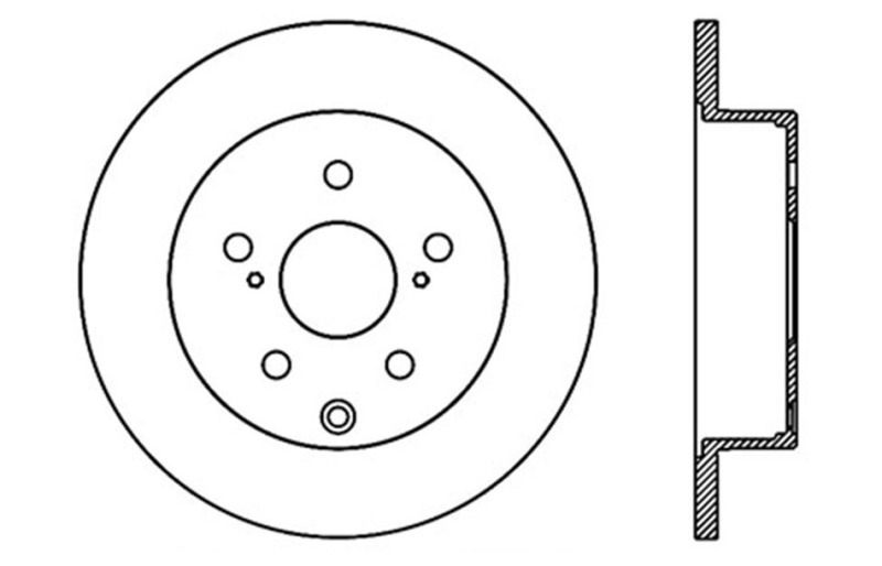 Lexus HS250h Brake Rotor (1) - Rear Left - Stoptech - Drilled Sport - Black - `10-`12