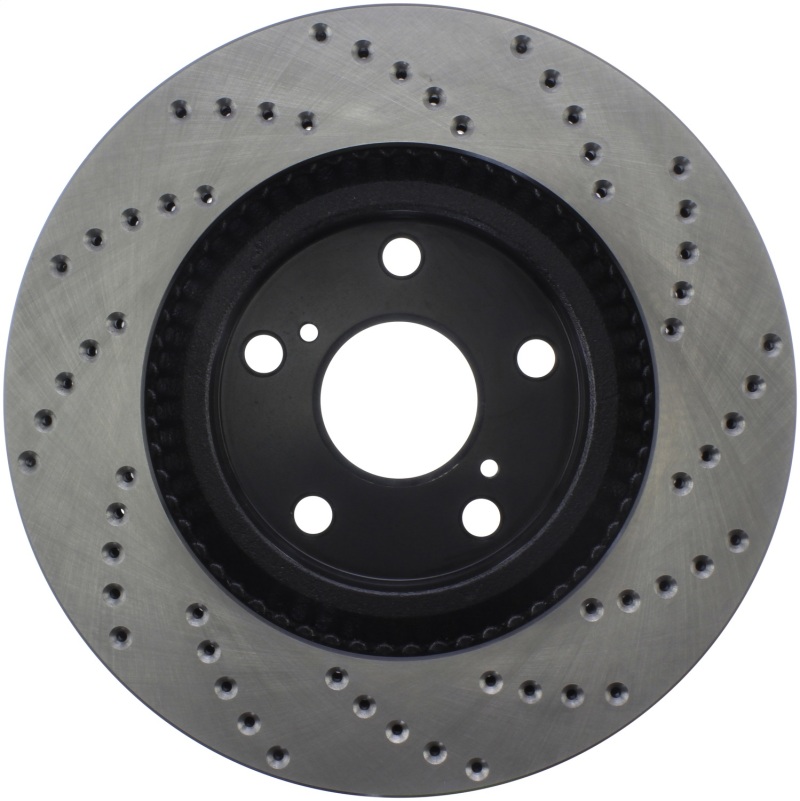 Pontiac Vibe Brake Rotor (1) - Front Right - Stoptech - Drilled Sport - Black - `09-`10