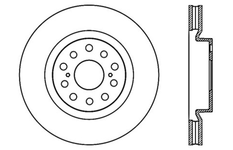 Lexus LS460 Brake Rotor (1) - Front Right - Stoptech - Drilled Sport - Black - `07-`17