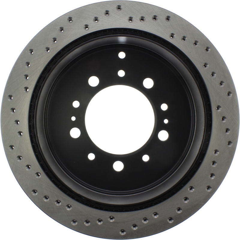 Lexus LX570 Brake Rotor (1) - Rear Left - Stoptech - Sport Cryo Cross Drilled - Black - `08-`19