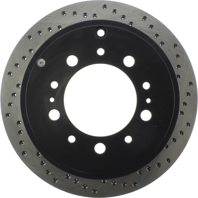 Lexus LX570 Brake Rotor (1) - Rear Left - Stoptech - Sport Cryo Cross Drilled - Black - `08-`19