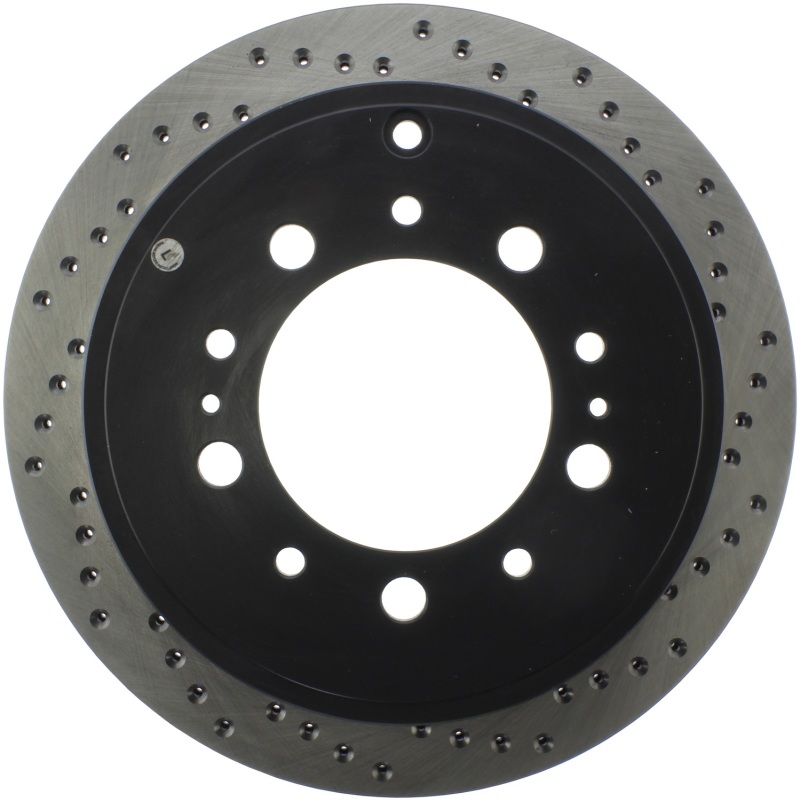 Toyota Land Cruiser Brake Rotors (1) - Rear Left - Stoptech - Drilled Sport - Black - `08-`19