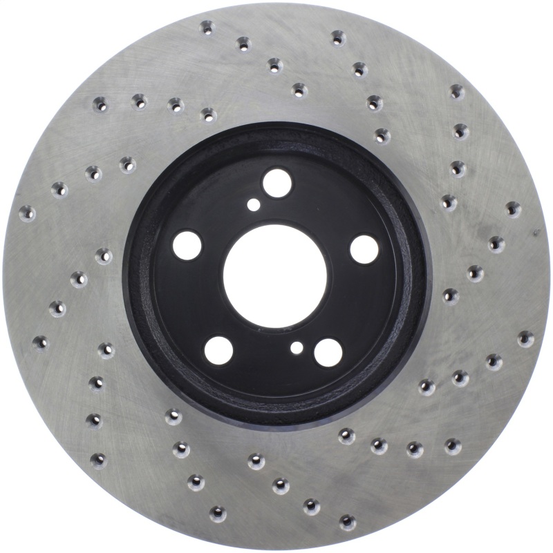 Toyota Corolla Brake Rotor (1) - Front Right - Stoptech - Drilled Sport - Black - `09-`19