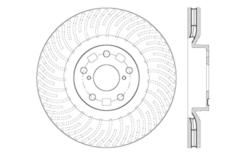 Lexus GS350 Brake Rotor (1) - Front Right - Stoptech - Drilled Sport - Black - `13-`19