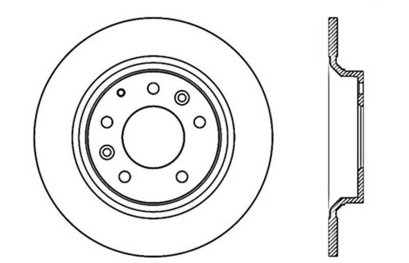 Mazda 626 Brake Rotor (1) - Rear Left - Stoptech - Drilled Sport - Black - `98-`02
