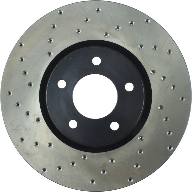 Mazda 3 Brake Rotor (1) - Front Right - Stoptech - Cryo Drilled - Black E-Coated - `07-`13