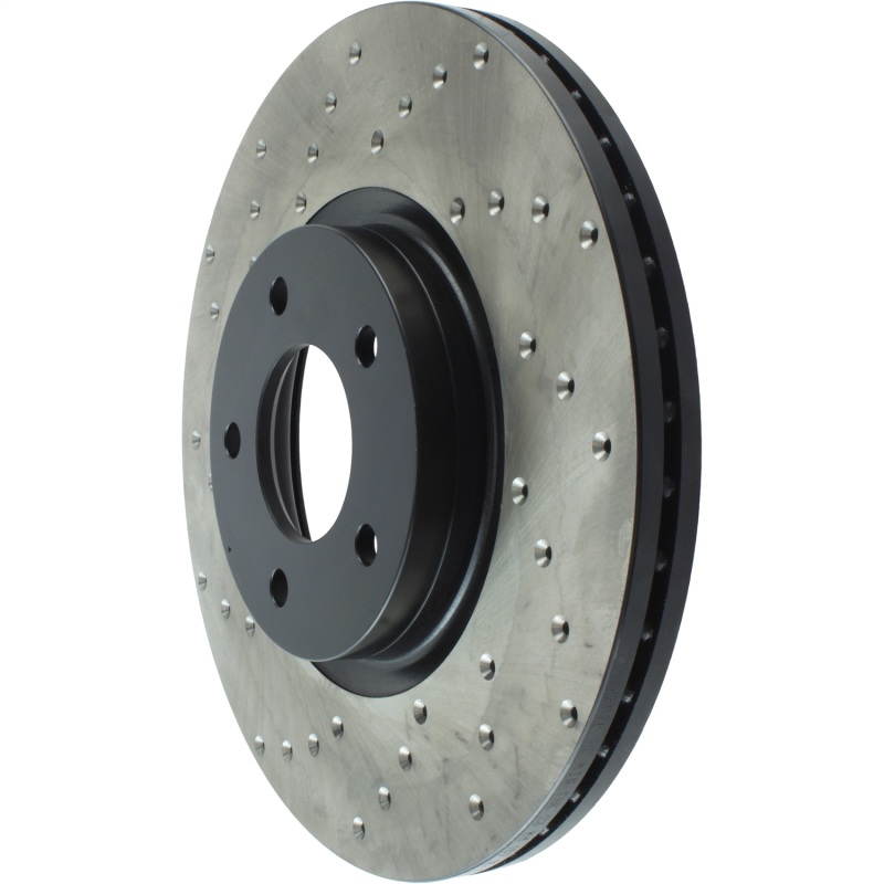 Mazda 3 Brake Rotor (1) - Front Right - Stoptech - Cryo Drilled - Black E-Coated - `07-`13