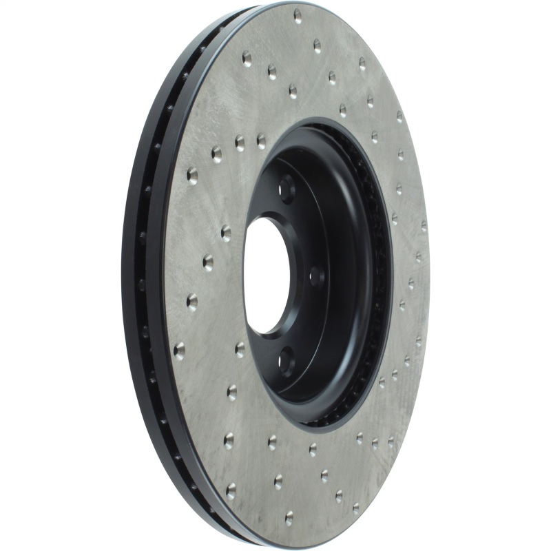 Mazda 3 Brake Rotor (1) - Front Right - Stoptech - Cryo Drilled - Black E-Coated - `07-`13