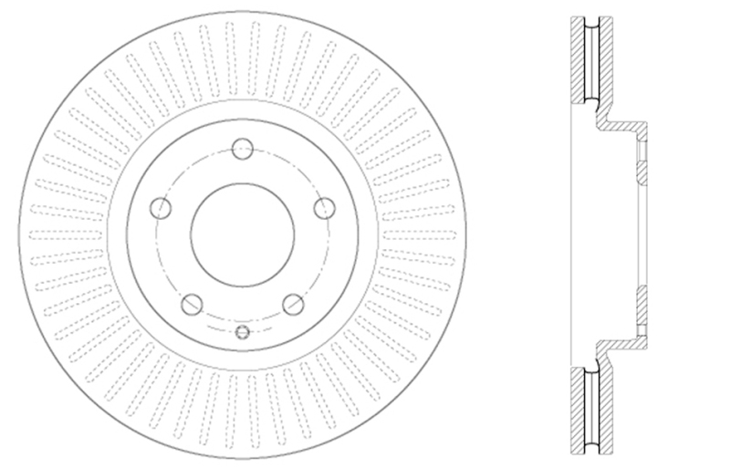 Mazda 6 Brake Rotor (1) - Front Left - Stoptech - Drilled Sport - Black - `14-`16