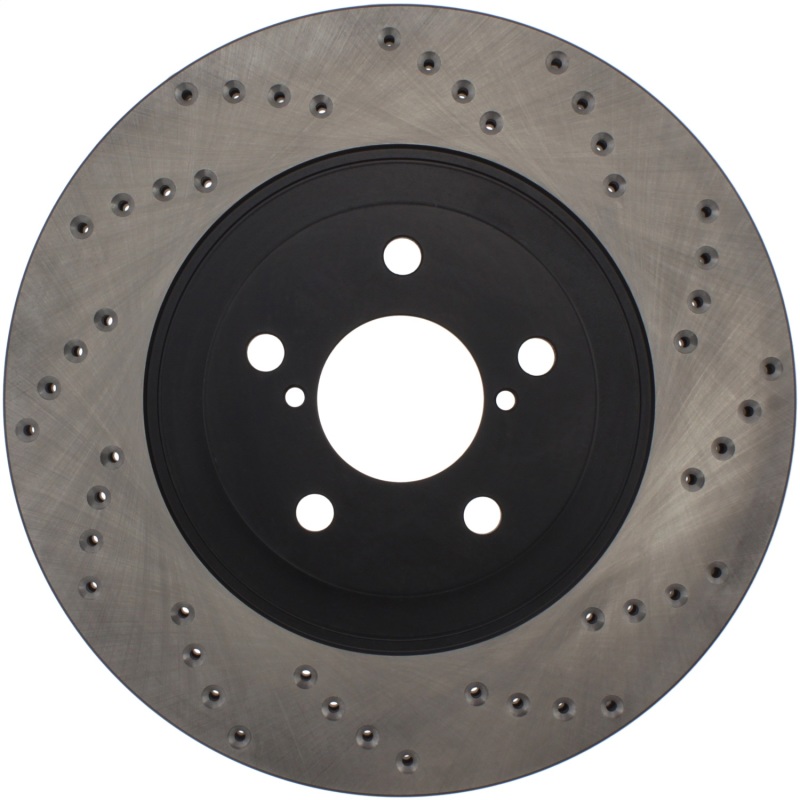 Subaru Impreza Brake Rotor (1) - Front Right - Stoptech - Drilled Sport Cryo - Black - `09-`14
