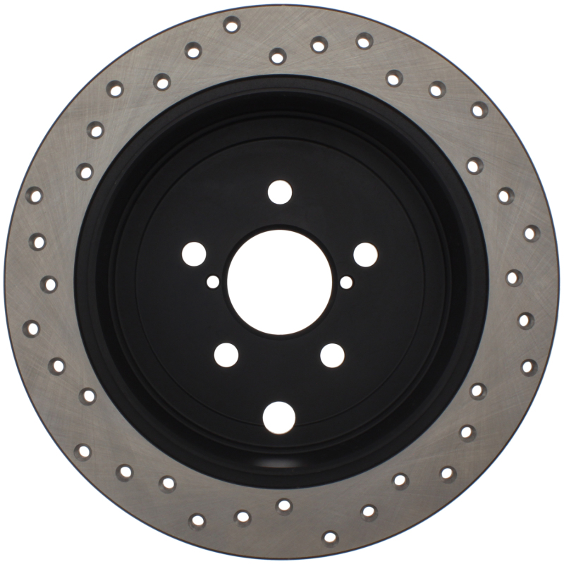 Scion FR S Brake Rotor (1) - Rear Left - Stoptech - Drilled - Black - `13-`16
