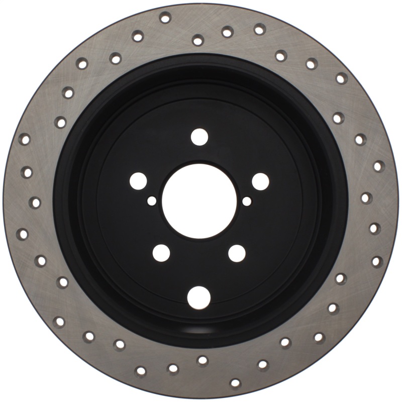 Scion FR S Brake Rotor (1) - Rear Left - Stoptech - Drilled - Black - `13-`16