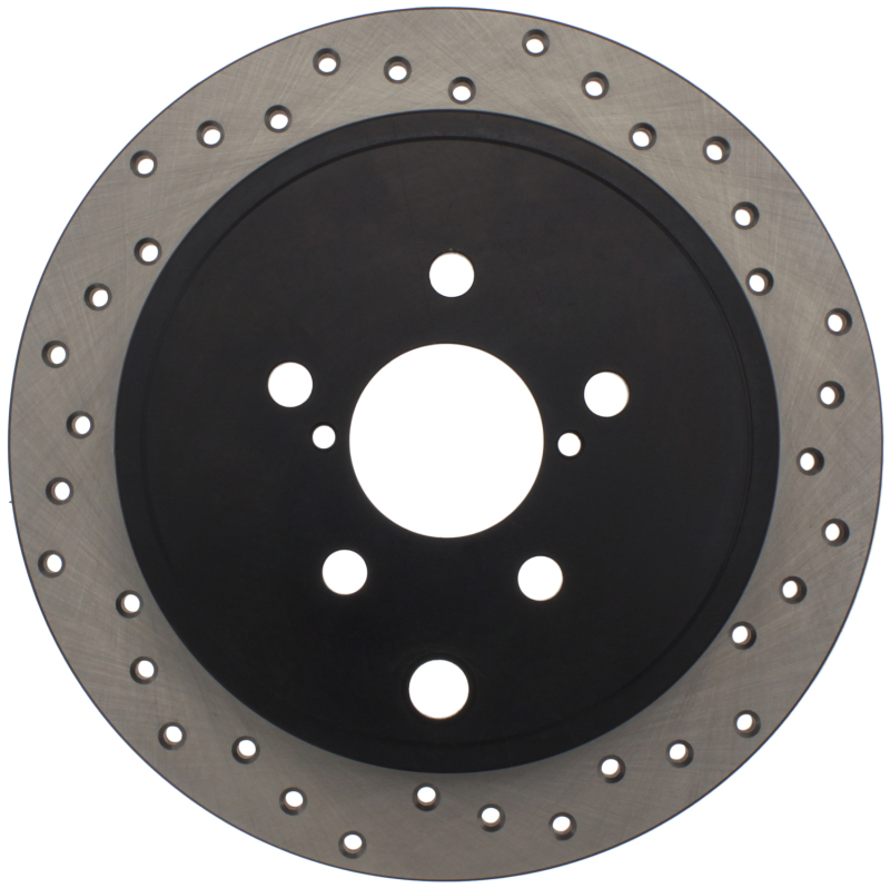 Scion FR S Brake Rotor (1) - Rear Left - Stoptech - Drilled - Black - `13-`16