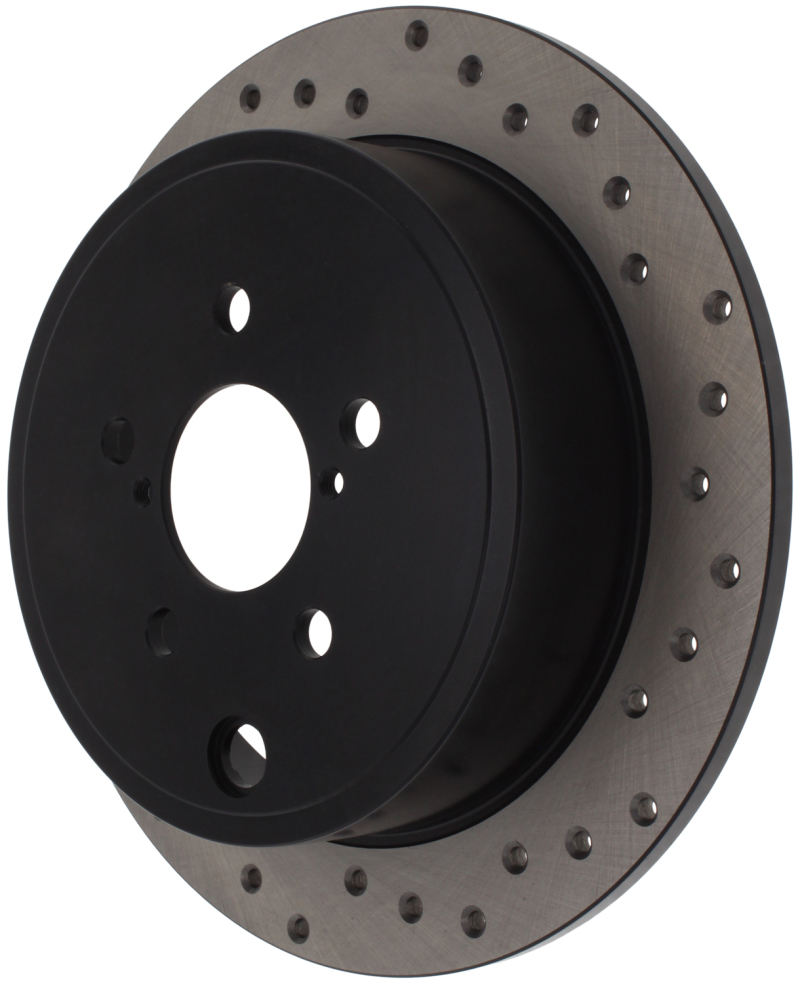Scion FR S Brake Rotor (1) - Rear Left - Stoptech - Drilled - Black - `13-`16