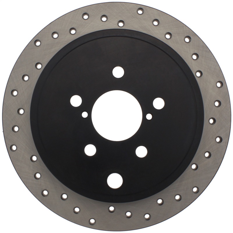 Scion FR S Brake Rotor (1) - Rear Left - Stoptech - Drilled - Black - `13-`16