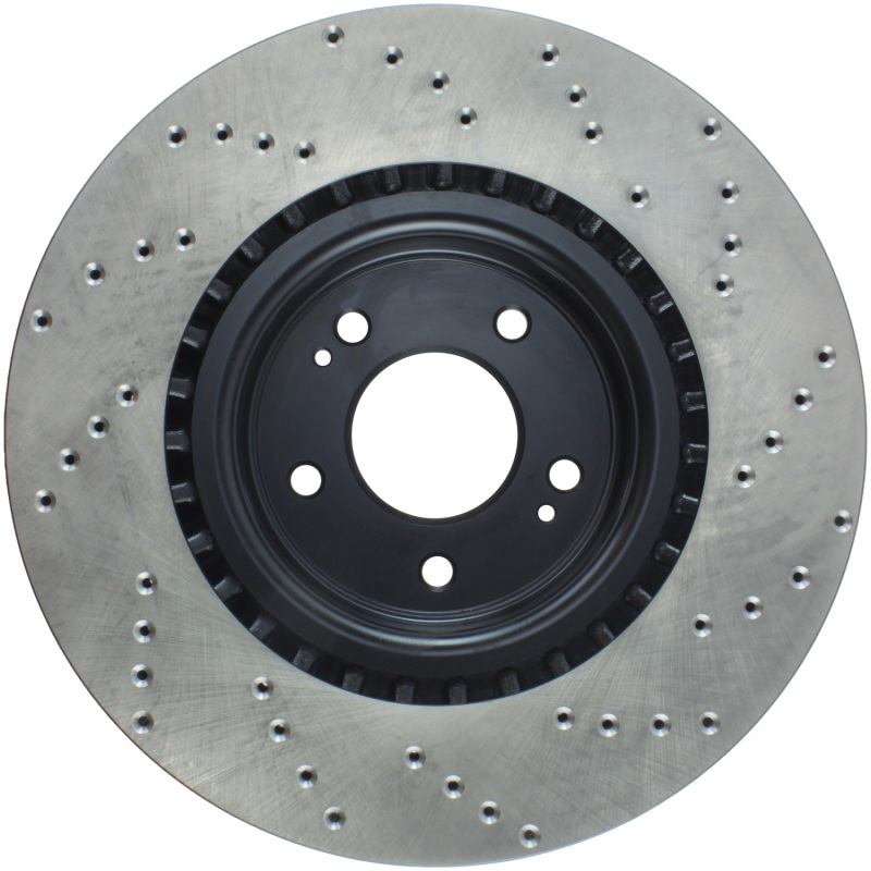 Hyundai Genesis Coupe Brake Rotor (1) - Front Right - Stoptech - Sport Cross-Drilled, Black E-Coated - Black - `10-`13