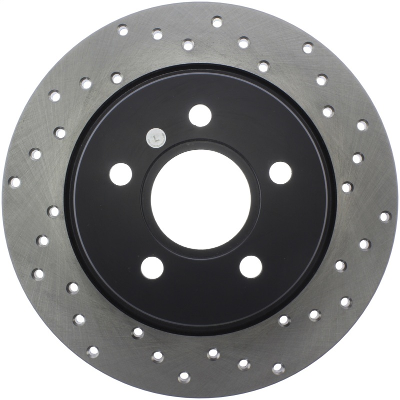 Ford Focus Brake Rotor (1) - Rear Left - Stoptech - Sport Cross-Drilled - Black - `13-`18