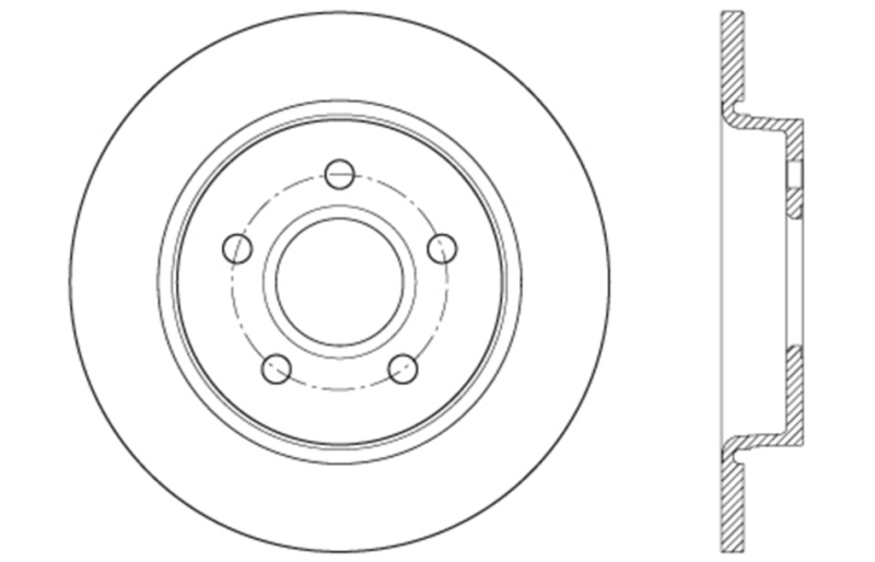 Ford Focus Brake Rotor (1) - Rear Right - Stoptech - Sport Cross Drilled - Black - `13-`18