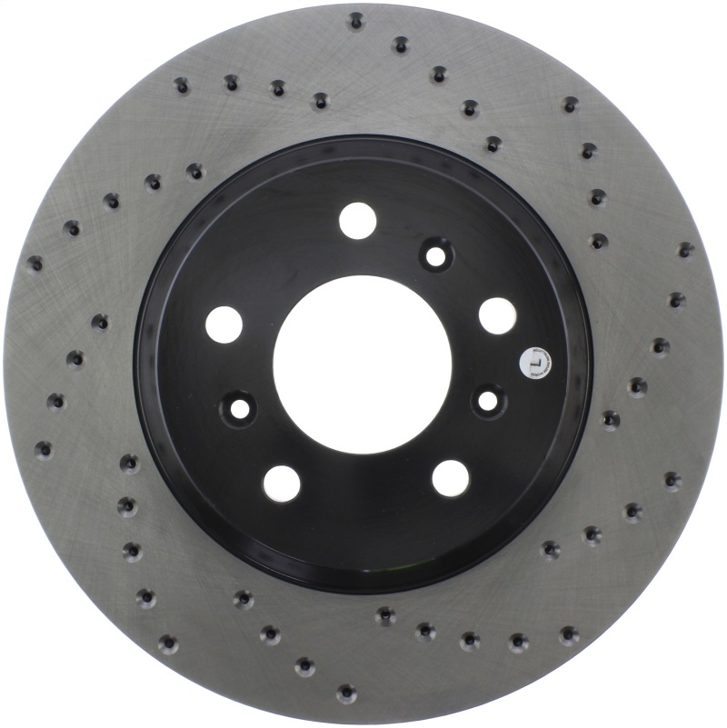 Buick Lucerne Brake Rotor (1) - Front Left - Stoptech - Drilled Sport - Black - `06-`11