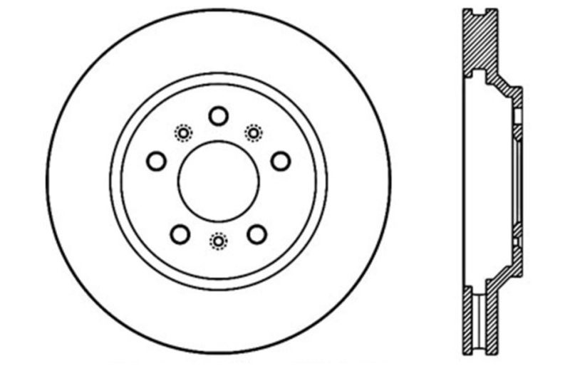 Chevrolet Impala Brake Rotor (1) - Front Left - Stoptech - Drilled Sport - Black - `06-`13
