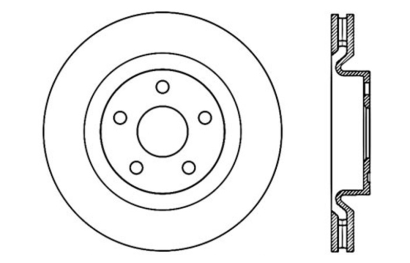 Pontiac G8 Brake Rotor (1) - Front Left - Stoptech - Drilled Sport - Black - `08-`09
