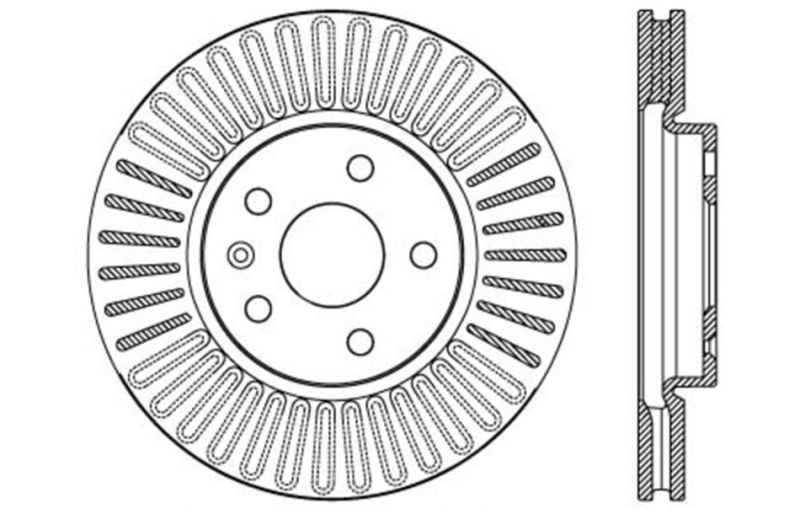 Buick LaCrosse Brake Rotor(s) (1) - Front Right - Stoptech - Drilled Sport - Black - `10-`16