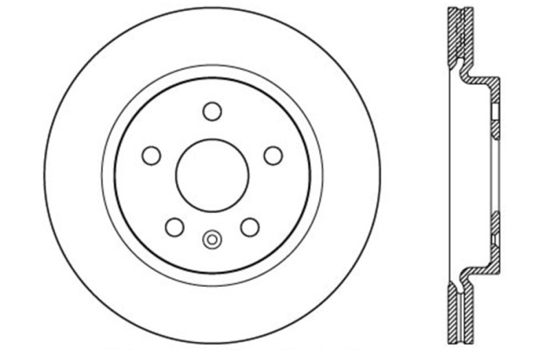 Chevrolet Malibu Brake Rotor(s) (1) - Front Left - Stoptech - Cross Drilled Sport - Black - `13-`16