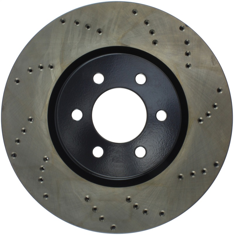 Dodge Viper Brake Rotor (1) - Front Left - Stoptech - Drilled Sport - Black - `92-`02