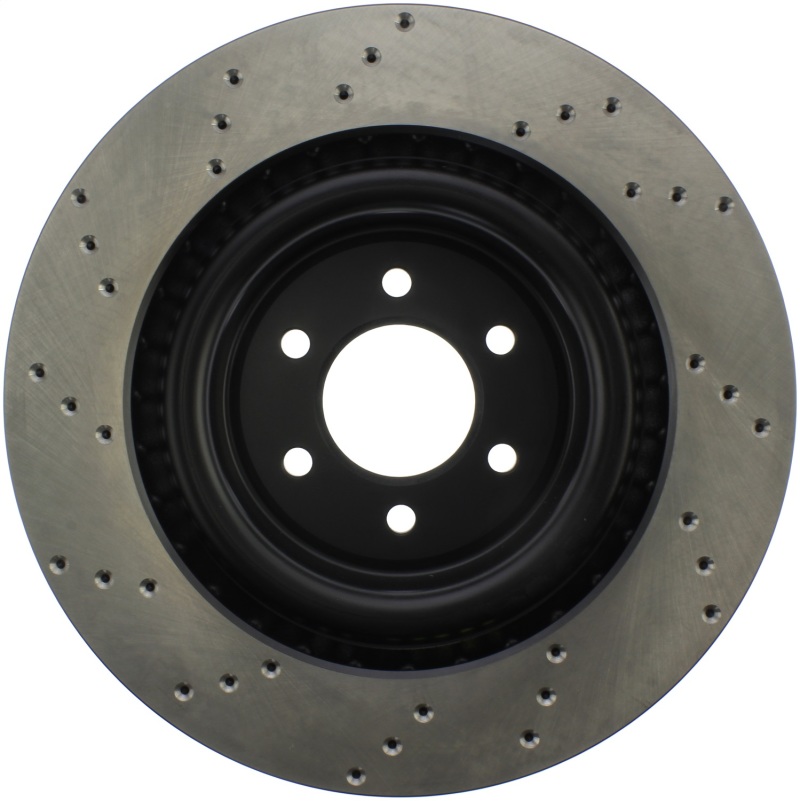 Dodge Viper Brake Rotor (1) - Front Left - Stoptech - Drilled Sport - Black - `03-`17