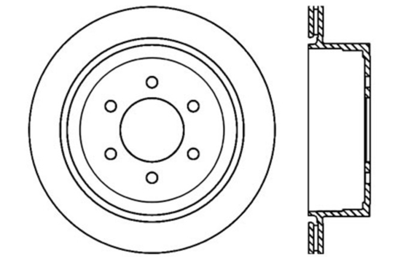 Lincoln Mark LT Brake Rotor (1) - Rear Left - Stoptech - Sport Cross Drilled - Black E-Coated - `05-`08