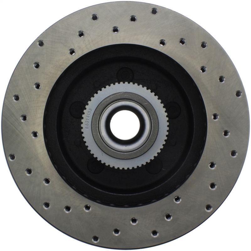 GMC Yukon Brake Rotor (1) - Front Left - Stoptech - Drilled Sport - Black - `95-`00