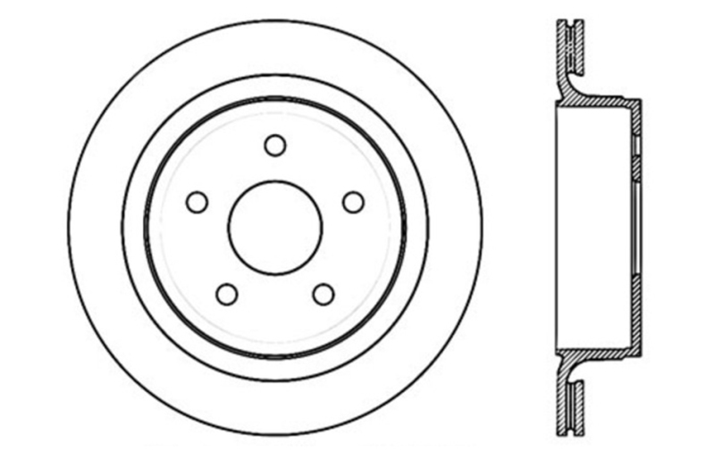 Ram 4000 Brake Rotor (1) - Rear Right - Stoptech - Sport Drilled - Black - `16-`17