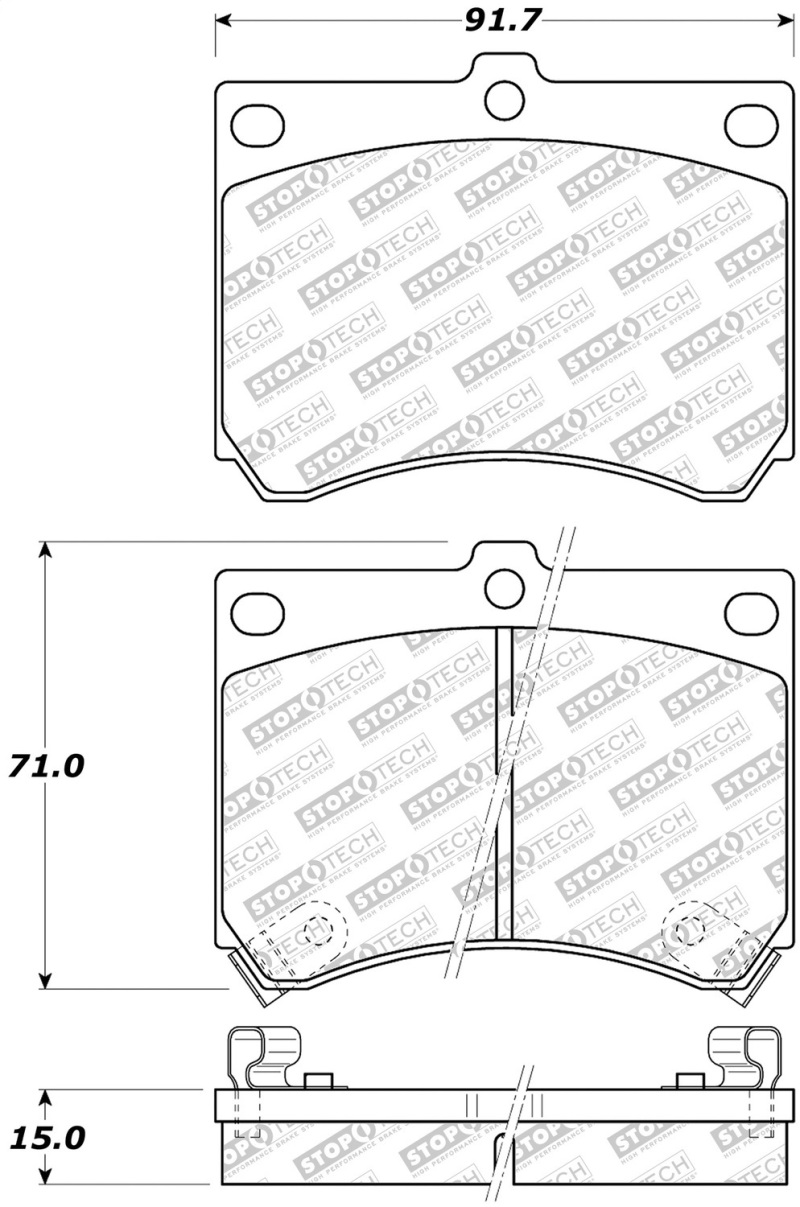 Ford Escort Brake Pads - Front + Rear - Stoptech - Street Select - `91-`03