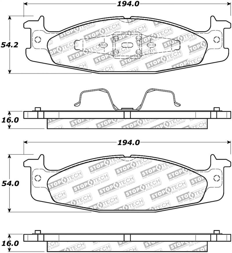 Ford E-150 Econoline Brake Pads - Stoptech - Street Select - `94-`02