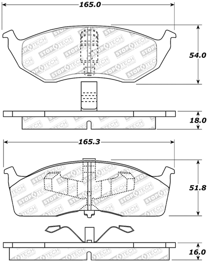Chrysler Grand Voyager Brake Pads - Stoptech - Street Select - 2002