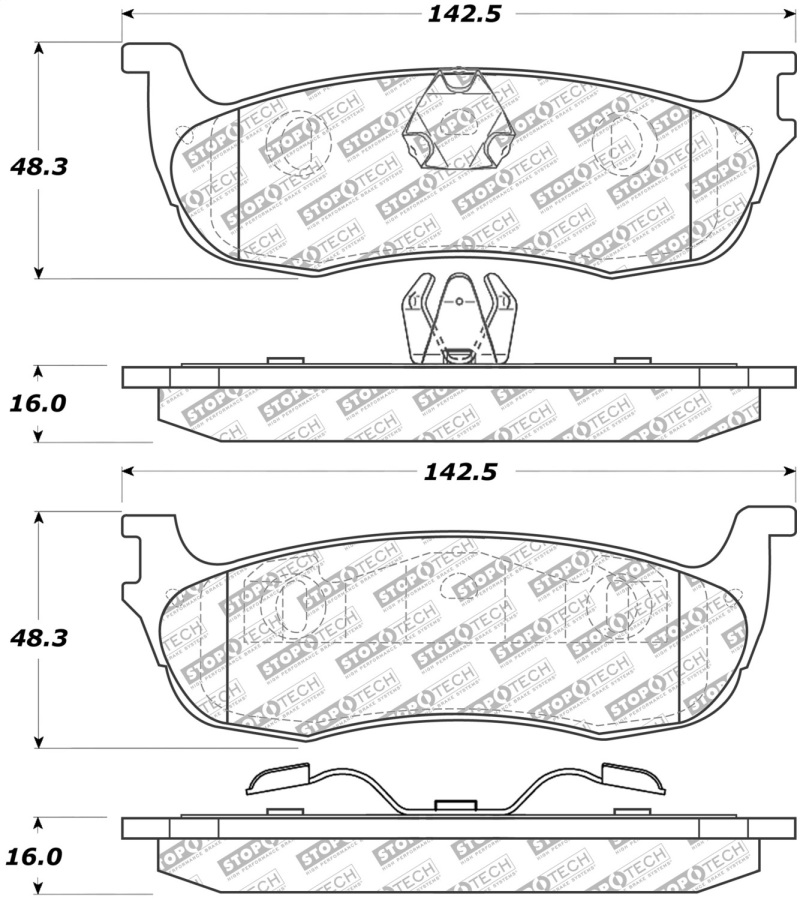 Ford F-150 Brake Pads - Rear - Stoptech - Street Select - `98-`04