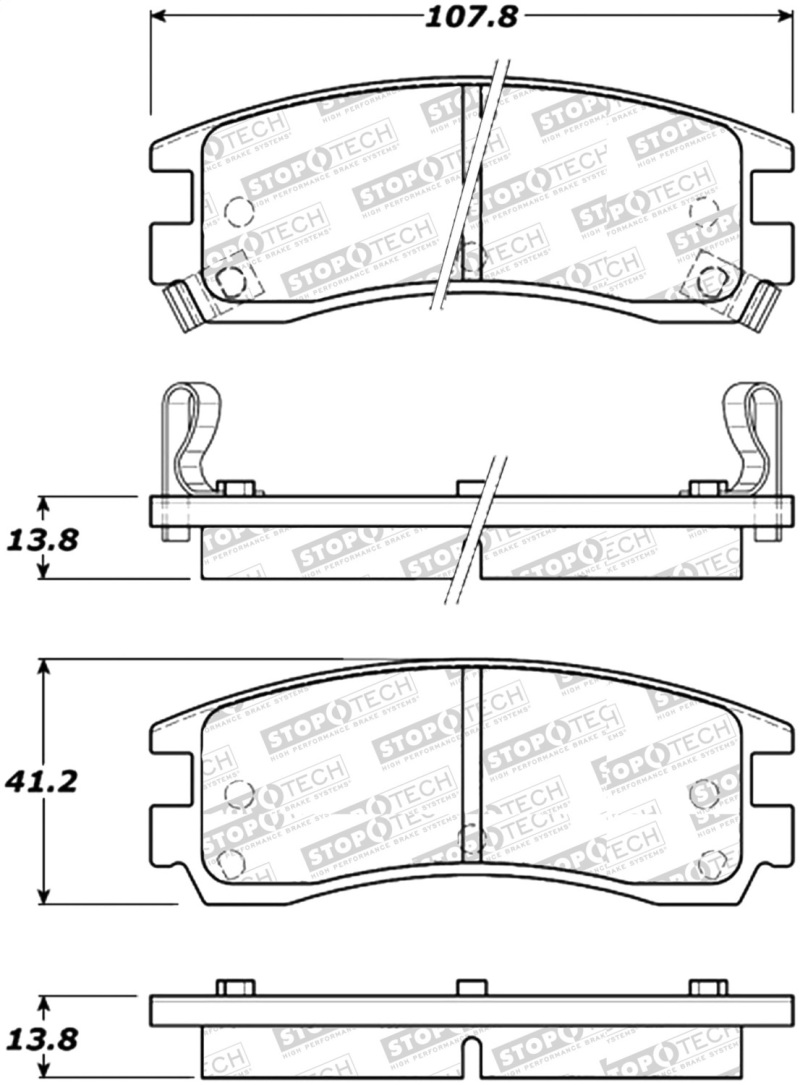 Cadillac Seville Brake Pads - Stoptech - Street Select - `92-`04