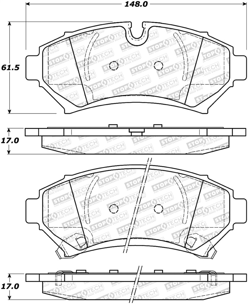 Cadillac Seville Brake Pads - Front - Stoptech - Street Select - `98-`03