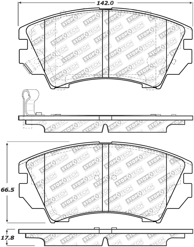 Chevrolet Equinox Brake Pads - Front - Stoptech - Street Select - 2016