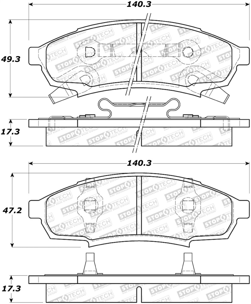 Chevrolet Lumina Brake Pads - Stoptech - Street - `90-`01