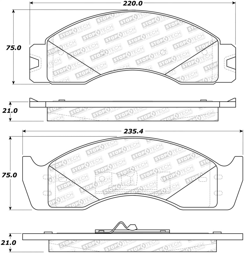 Ford E-450 Econoline Super Duty Brake Pads - Stoptech - Street - `00-`02