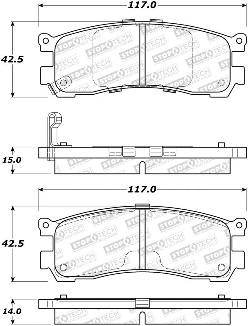 Mazda Millenia Brake Pads - Rear - Stoptech - ST Street - `95-`02