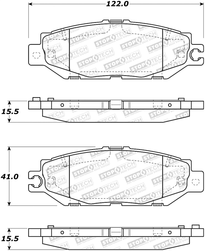 Lexus LS400 Brake Pads - Rear - Stoptech - Street - `93-`00