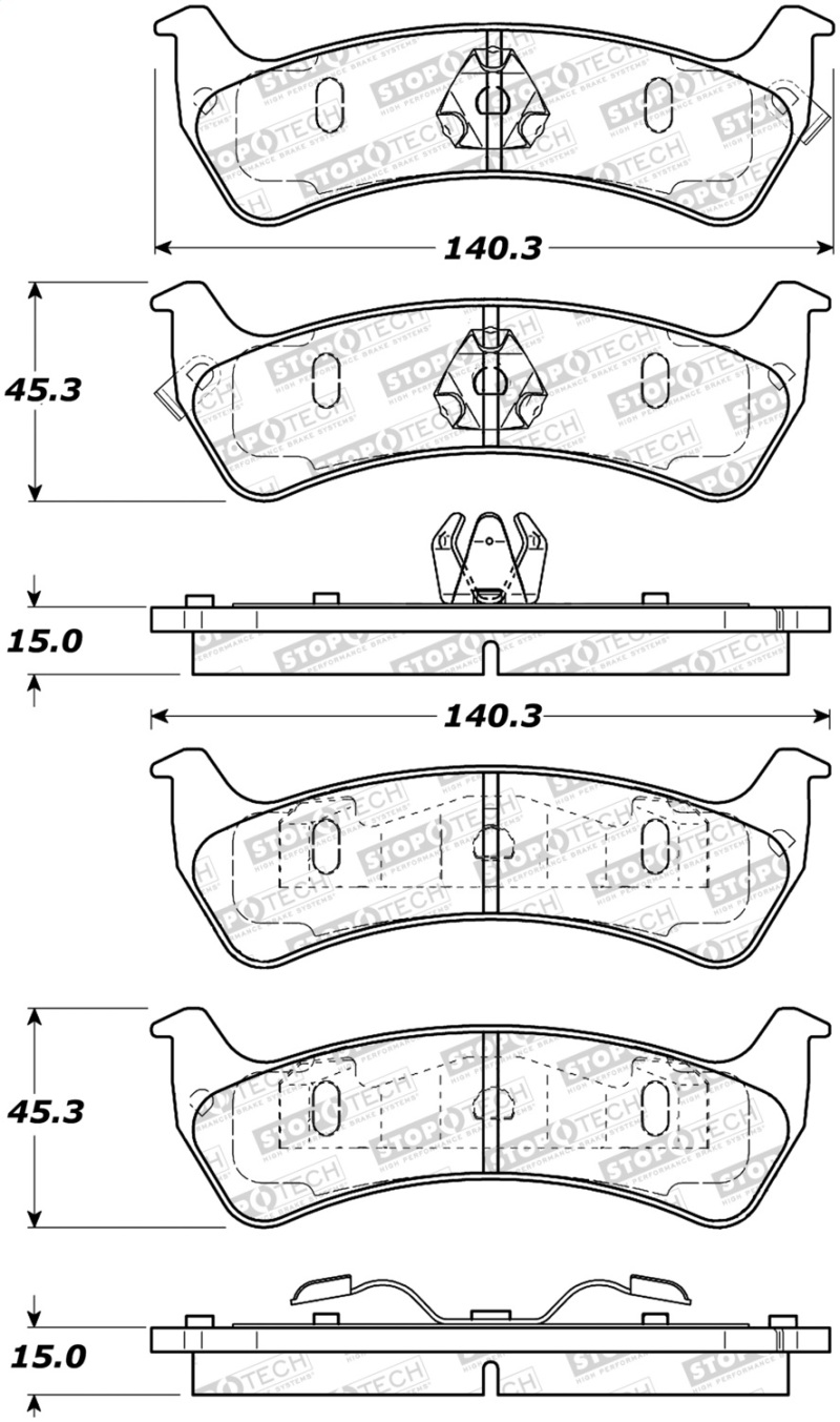 Ford Explorer Sport Brake Pads - Rear - Stoptech - Street - `01-`03