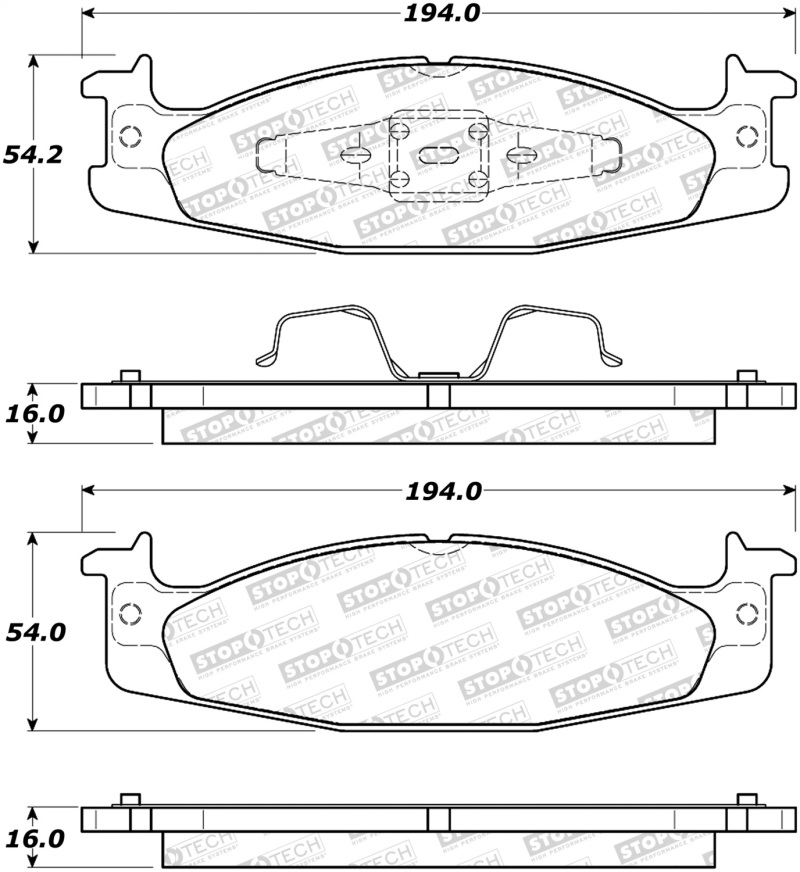 Ford E-150 Club Wagon Brake Pads - Stoptech - Street - 2003
