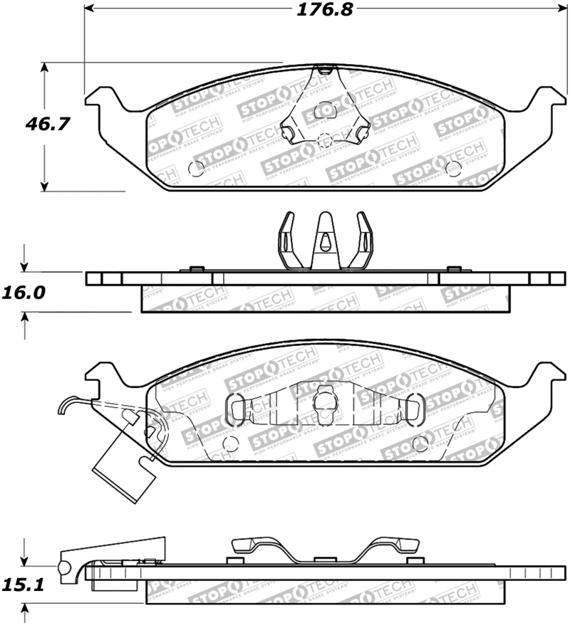 Chrysler Sebring Brake Pads - Stoptech - Street - `96-`00