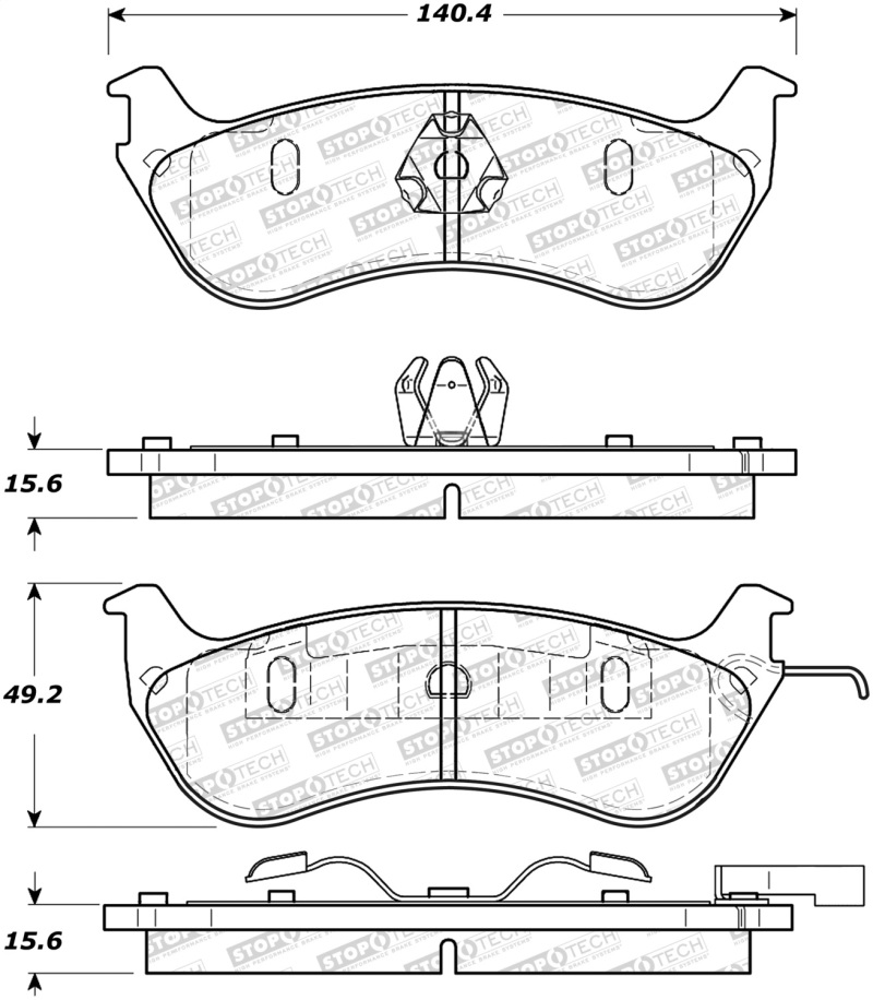 Lincoln Town Car Brake Pads - Stoptech - Street - `96-`02