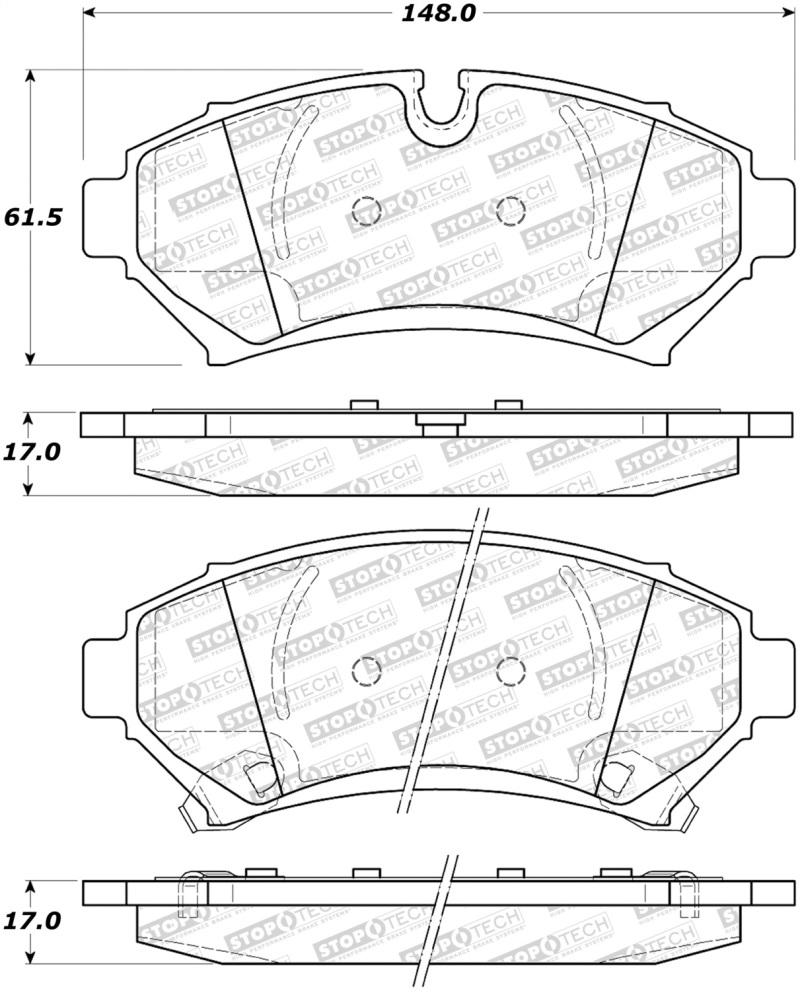 Cadillac Seville Brake Pads - Stoptech - Street Brake Pads w/Shims and Hardware - `98-`03