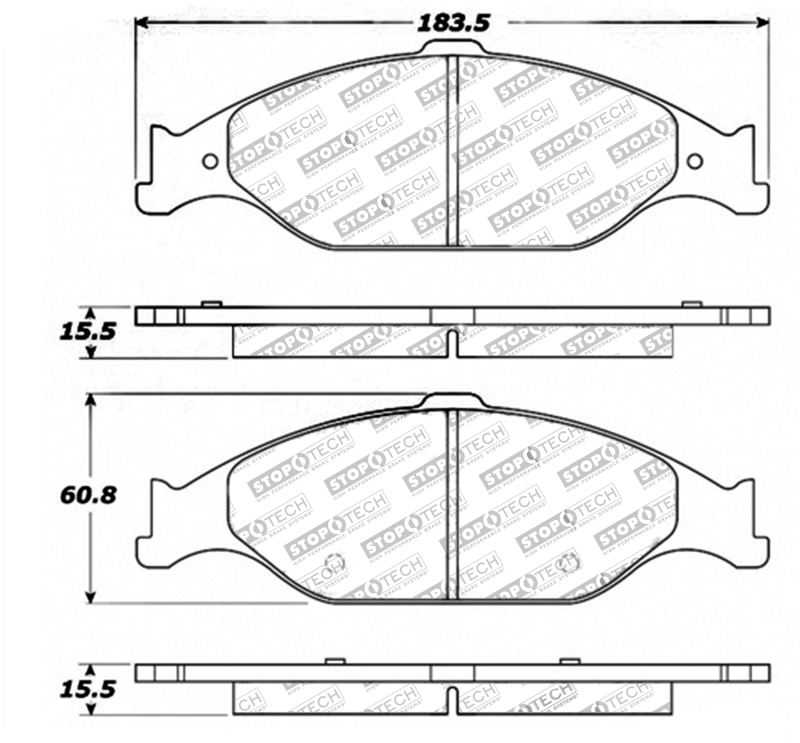 Ford Mustang Brake Pads - Stoptech - ST Street - `99-`04