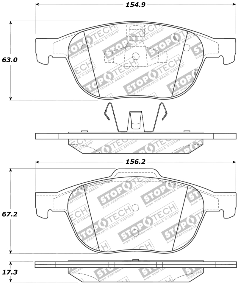 Volvo C70 Brake Pads - Front - Stoptech - Street Touring - `06-`13